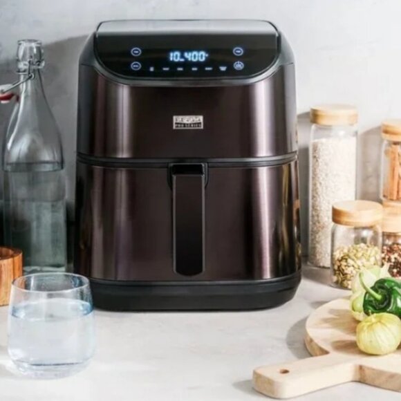 BELLA Other - BELLA 6-qt. Digital Air Fryer w Touch Screen, Stainless Finish - Black Stainless